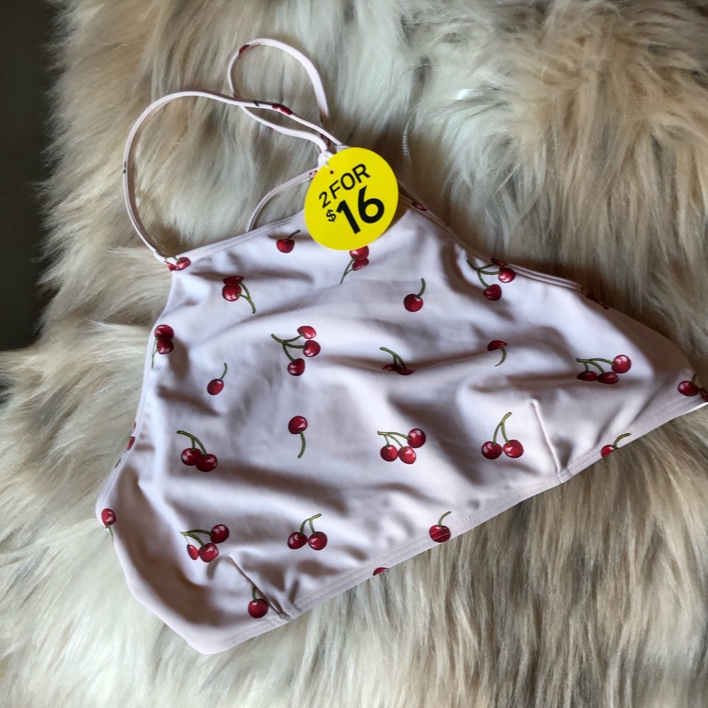 Forever 21 cherry print halter top